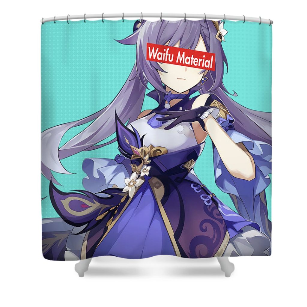 keqing genshin impact waifu anime manga series fanart hentai ahegao oppai mad lab - Anime Shower Curtain Shop