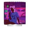 lofi lazy sheba - Anime Shower Curtain Shop