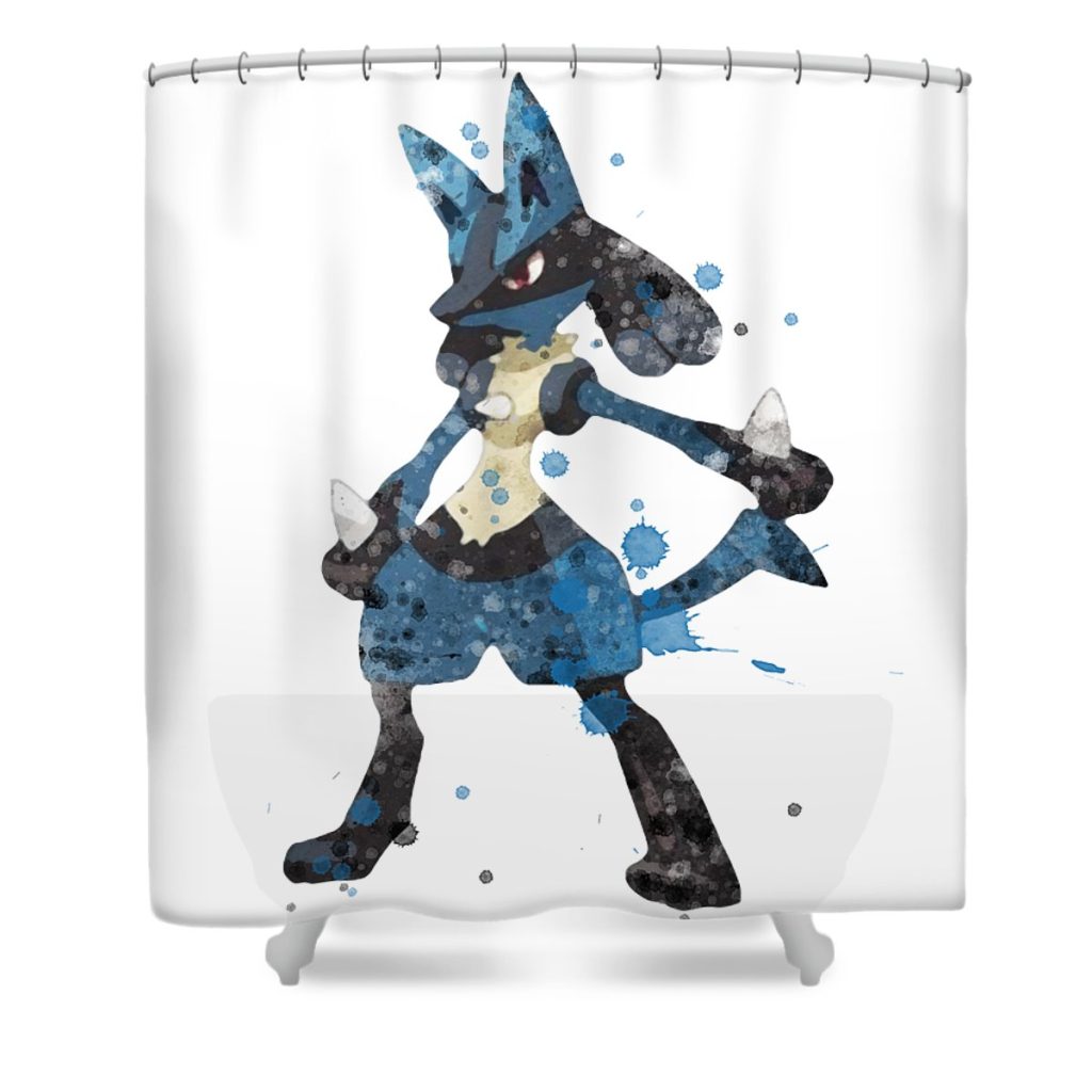 lucario pokemon watercolor mihaela pater transparent - Anime Shower Curtain Shop