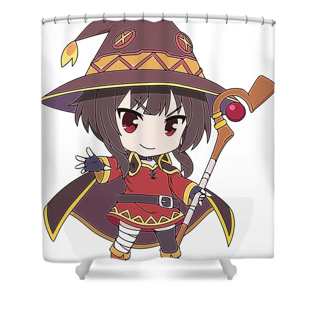 megumin chibi jacky cee transparent - Anime Shower Curtain Shop