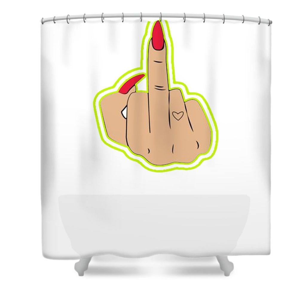 middle fingers t shirt abdelali allouche transparent - Anime Shower Curtain Shop