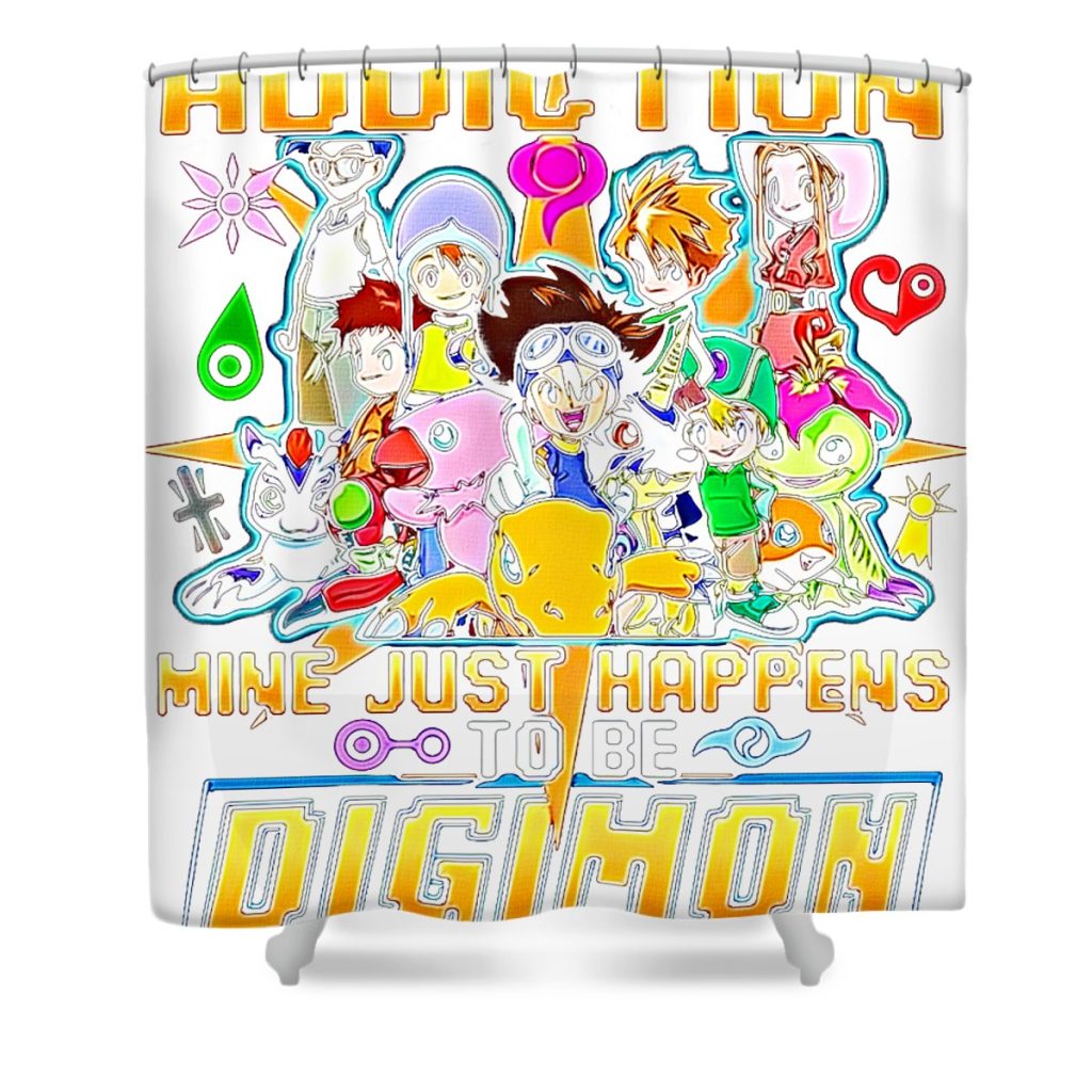 mine just happens to be digimon adventure anime art transparent - Anime Shower Curtain Shop