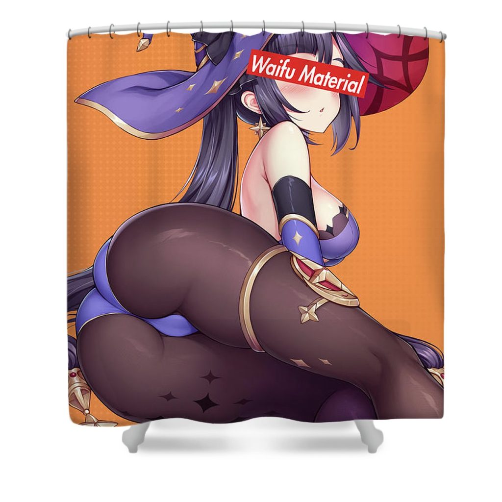 mona genshin impact waifu anime manga series fanart hentai ahegao oppai mad lab - Anime Shower Curtain Shop