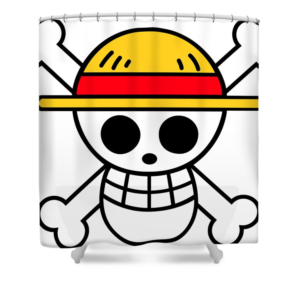 mugiwara jolly roger one piece alexia chapuis transparent - Anime Shower Curtain Shop