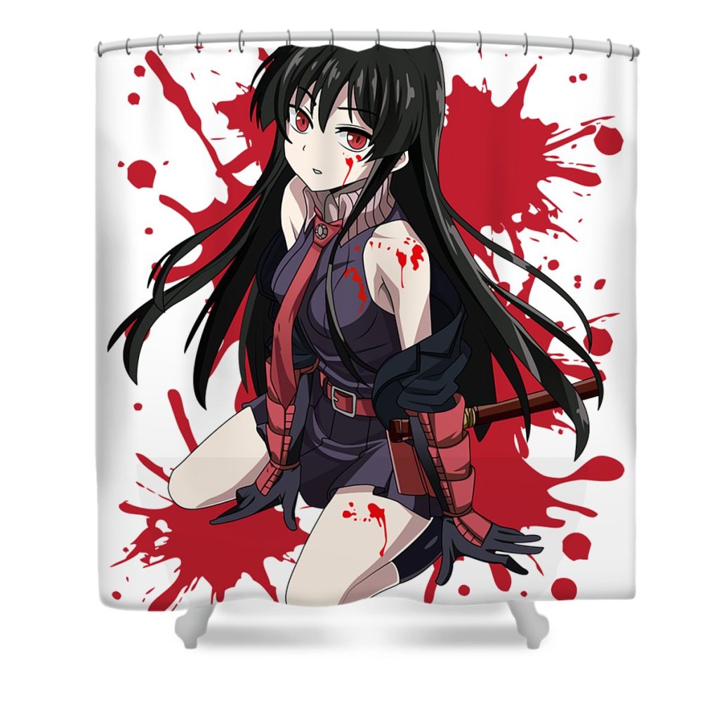 music vintage retro akame manga ga kill anime gifts for movie fans anime chipi transparent - Anime Shower Curtain Shop