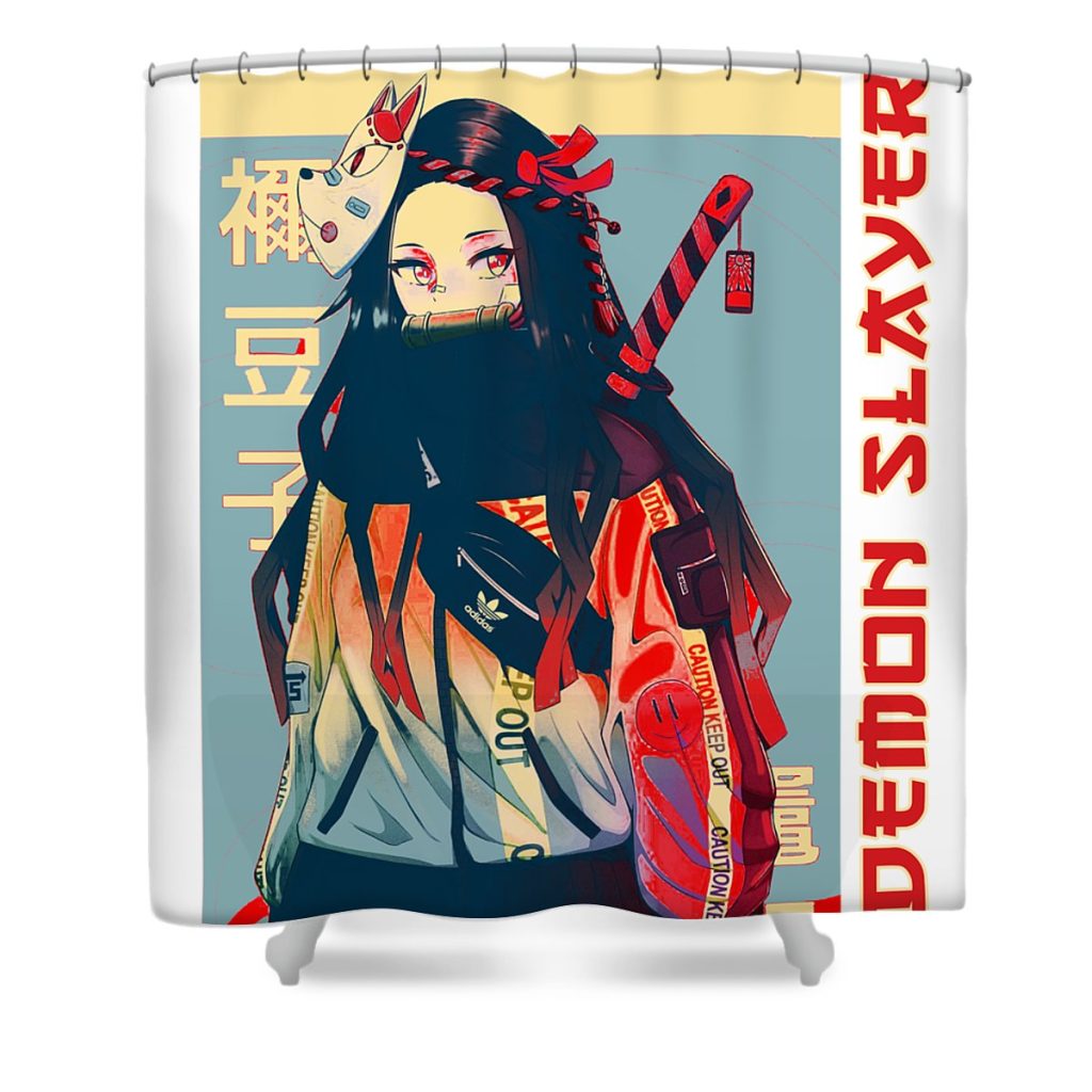 nezuko classic retro art demon slayer t shirt anime art transparent - Anime Shower Curtain Shop