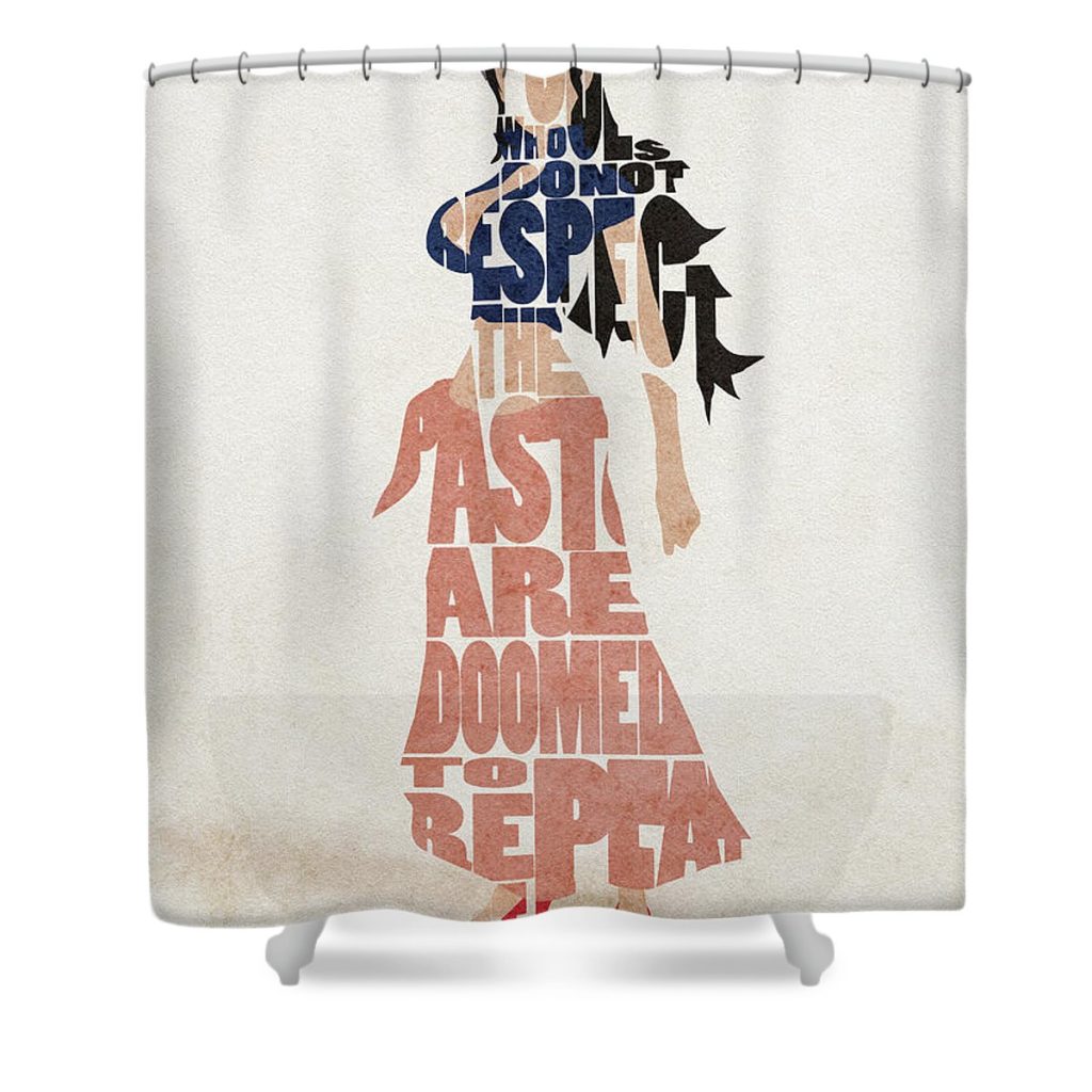 nico robin typography art inspirowl design - Anime Shower Curtain Shop