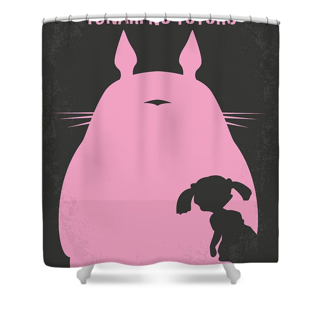 no290 my my neighbor totoro minimal movie poster chungkong art - Anime Shower Curtain Shop