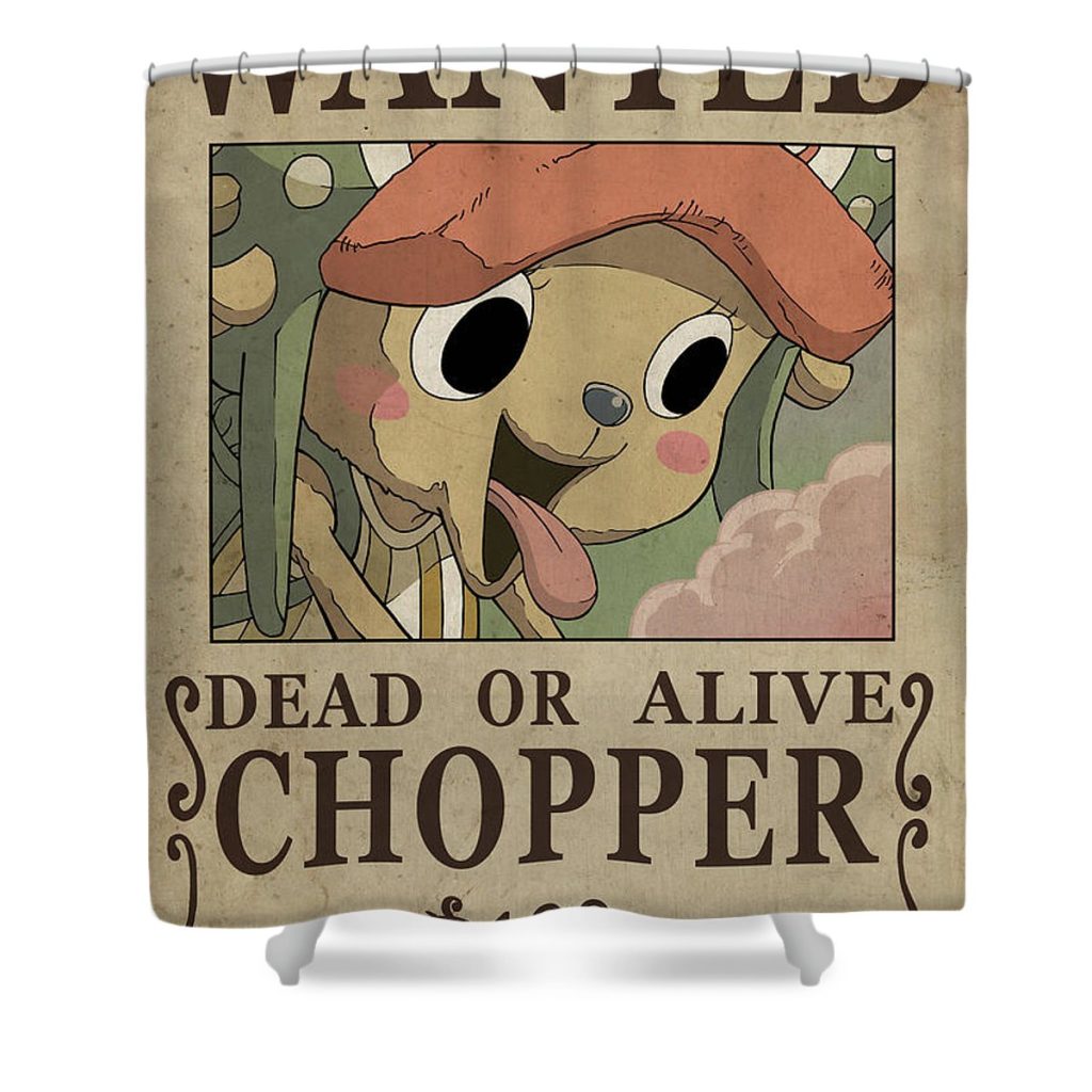 one piece wanted poster chopper niklas andersen - Anime Shower Curtain Shop