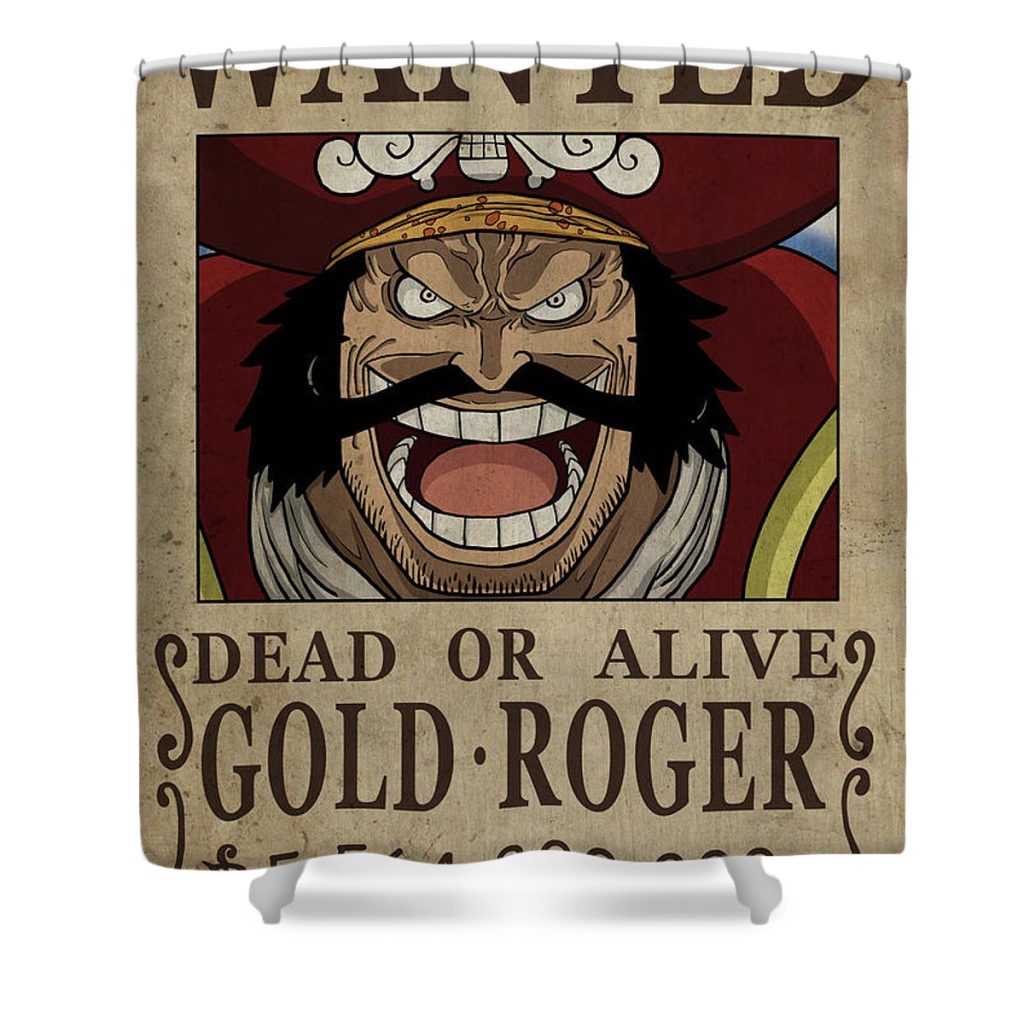 one piece wanted poster gol d roger niklas andersen - Anime Shower Curtain Shop