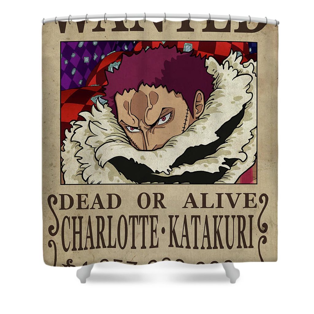 one piece wanted poster katakuri niklas andersen - Anime Shower Curtain Shop