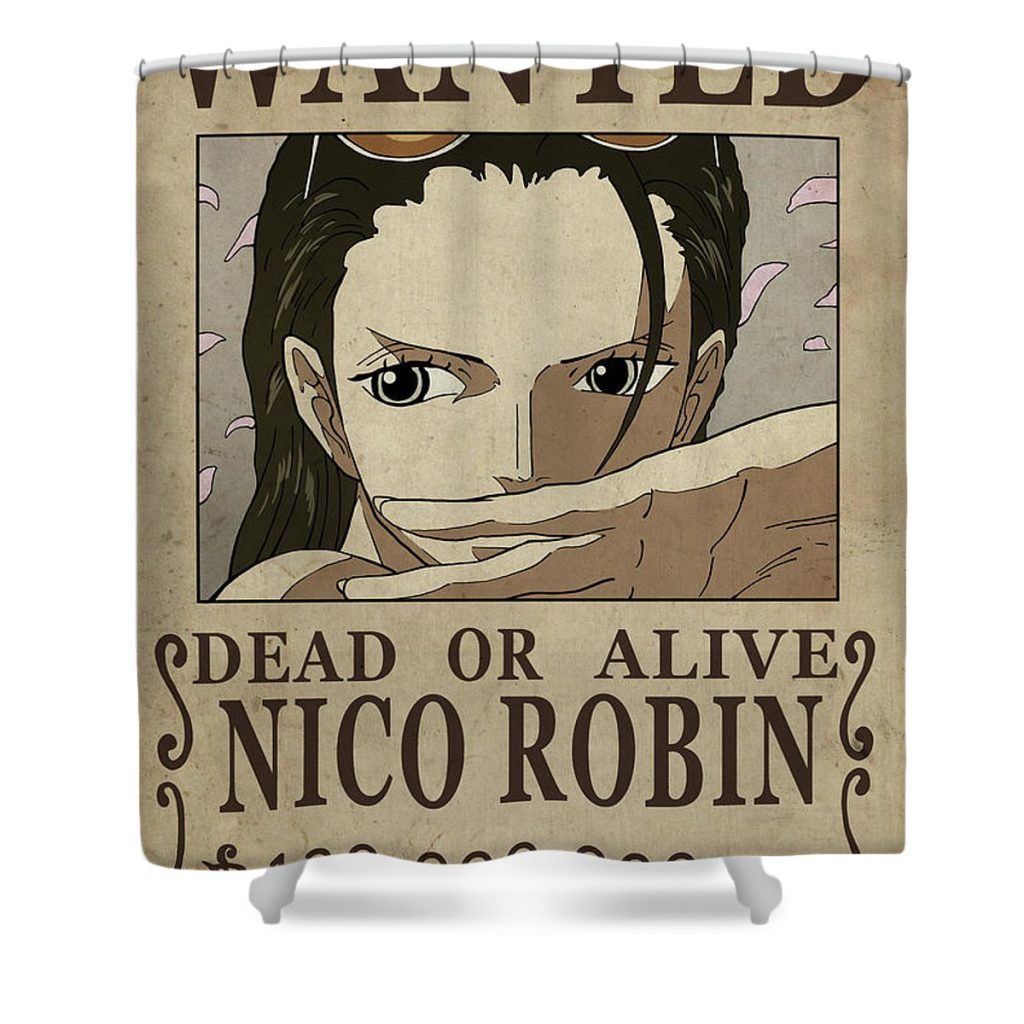 one piece wanted poster robin niklas andersen - Anime Shower Curtain Shop