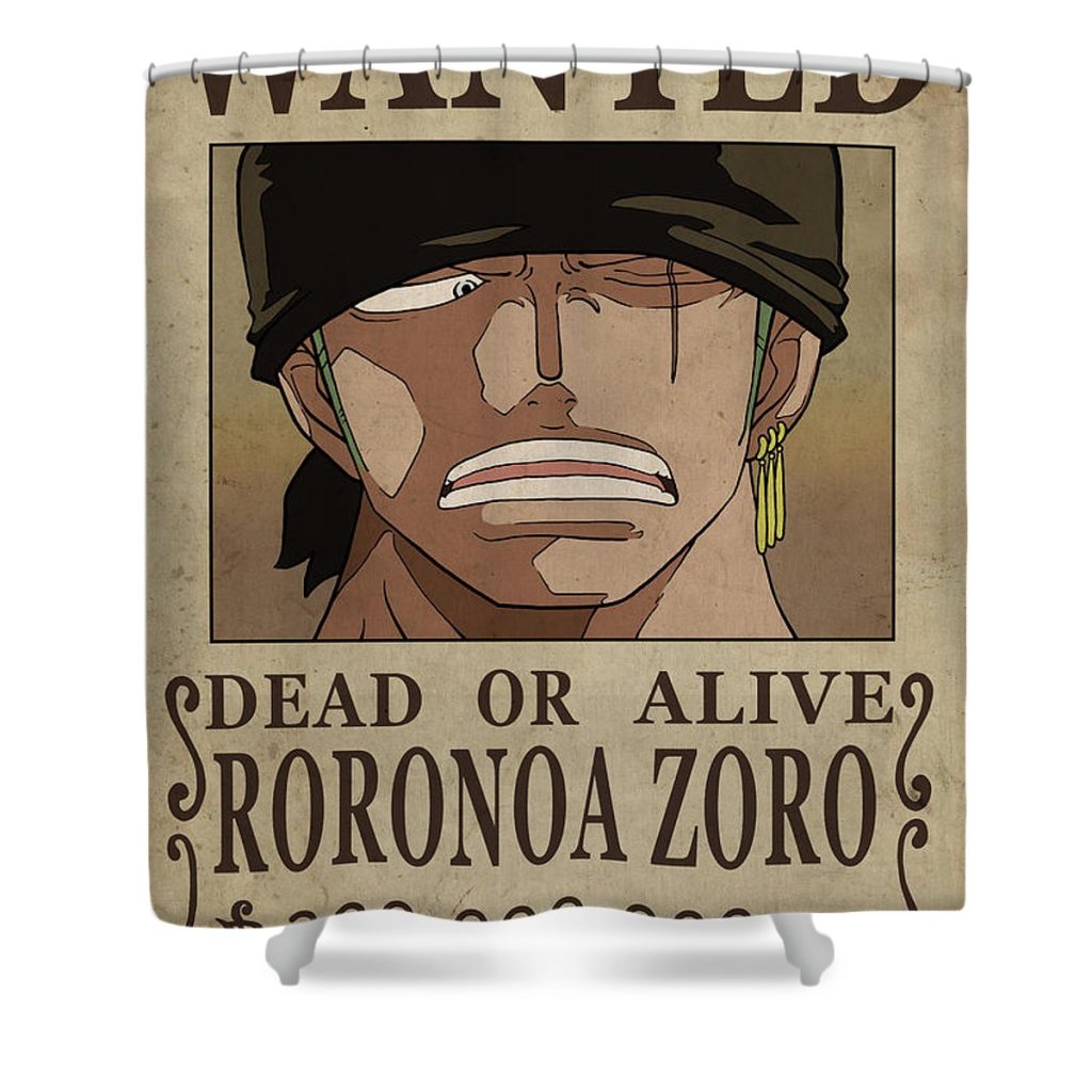 one piece wanted poster zoro niklas andersen - Anime Shower Curtain Shop