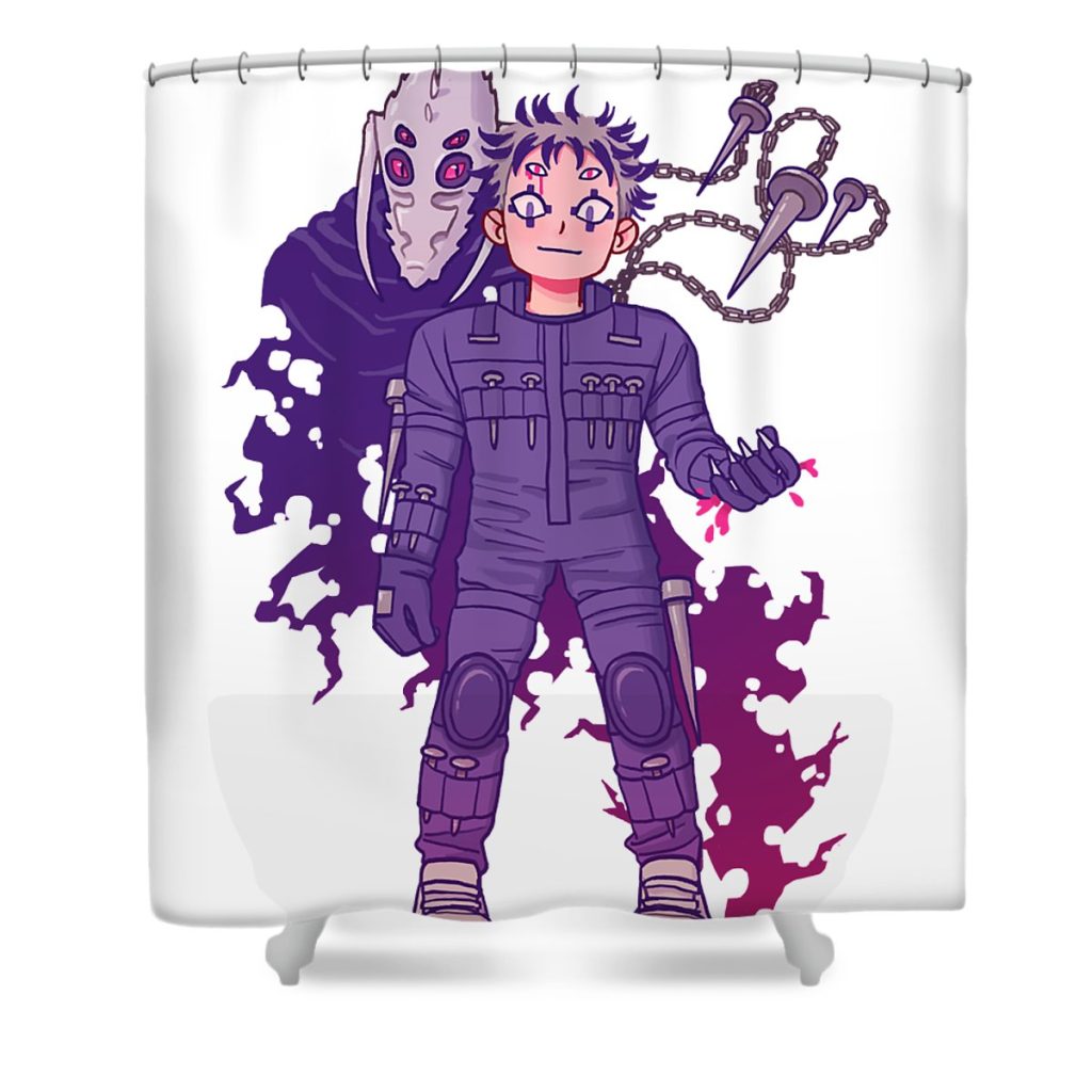 pink risu and curse lotus leafal transparent - Anime Shower Curtain Shop