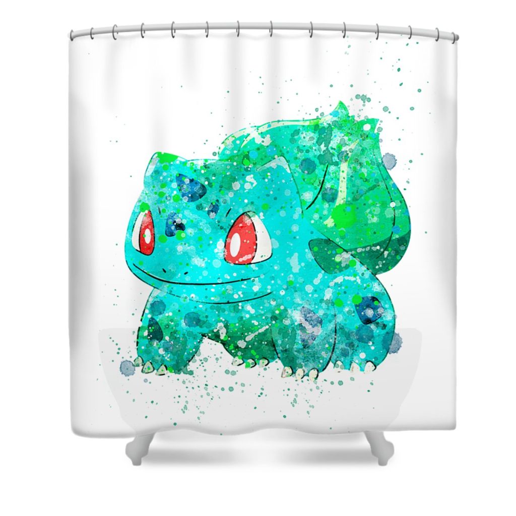 pokemon bulbasaur watercolor mihaela pater transparent - Anime Shower Curtain Shop