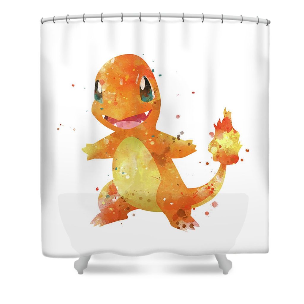 pokemon charmander monn print - Anime Shower Curtain Shop