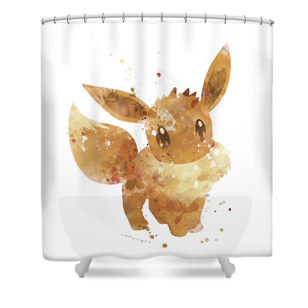 pokemon eevee monn print - Anime Shower Curtain Shop