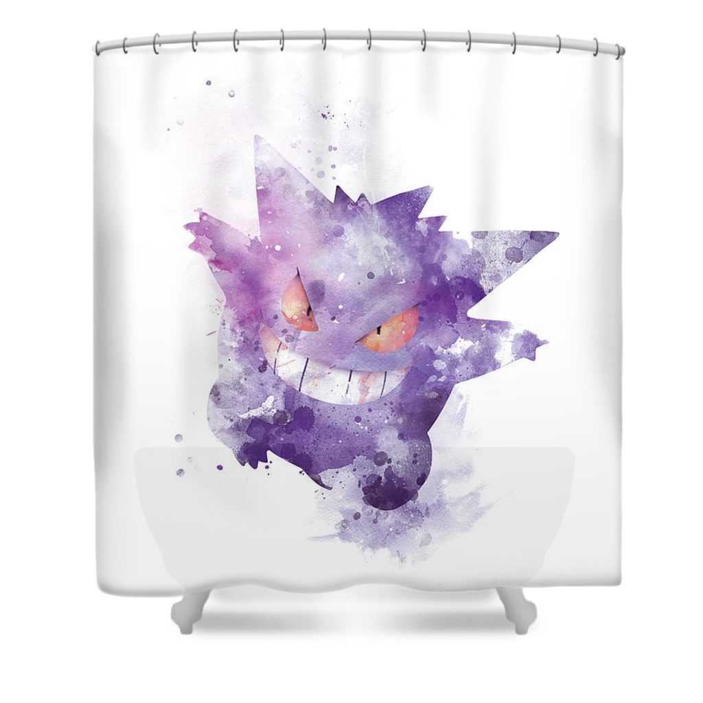 pokemon gengar monn print - Anime Shower Curtain Shop