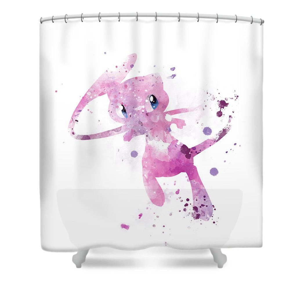 pokemon mew monn print - Anime Shower Curtain Shop