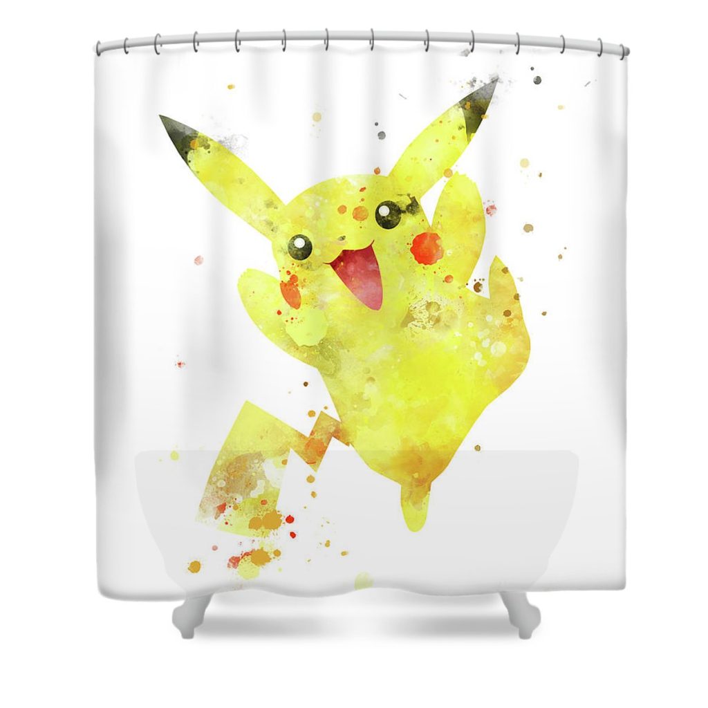 pokemon pikachu monn print - Anime Shower Curtain Shop