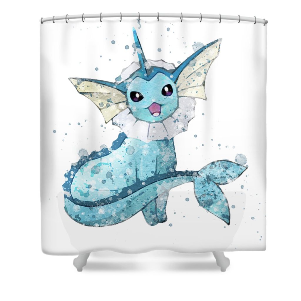 pokemon vaporeon watercolor mihaela pater transparent - Anime Shower Curtain Shop