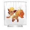 pokemon vulpix watercolor mihaela pater transparent - Anime Shower Curtain Shop