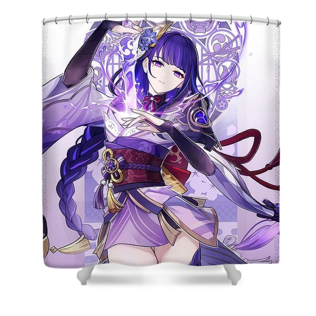 raiden shogun baal card genshin impact alfie samantha - Anime Shower Curtain Shop