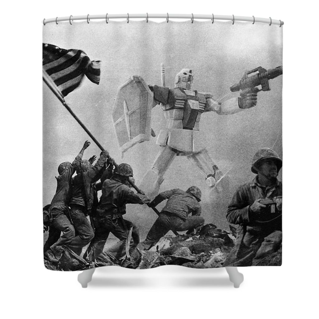 raising the flag on iwo jima andrea gatti - Anime Shower Curtain Shop