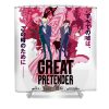 retro great pretender main characters spread 3 haikyuu embroidered sportwear jacket douxie grimo transparent - Anime Shower Curtain Shop