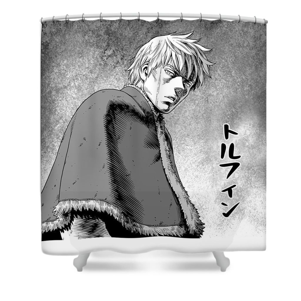 retro thorfinn vinland saga anime gifts for fans lotus leafal transparent - Anime Shower Curtain Shop