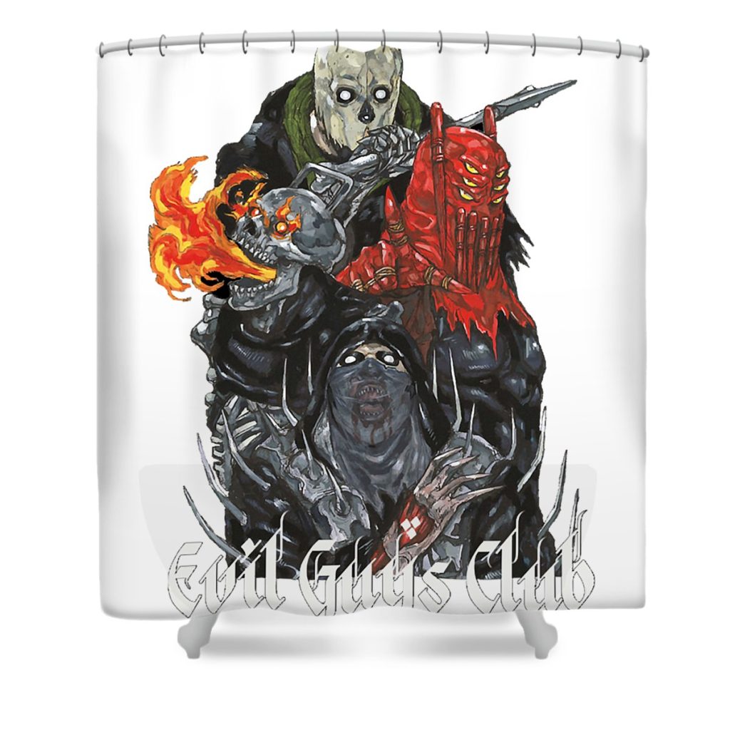 retro vintage evil guys club lotus leafal transparent - Anime Shower Curtain Shop