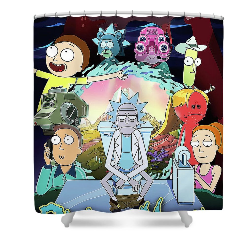 rick and morty camelia moldoveanu - Anime Shower Curtain Shop