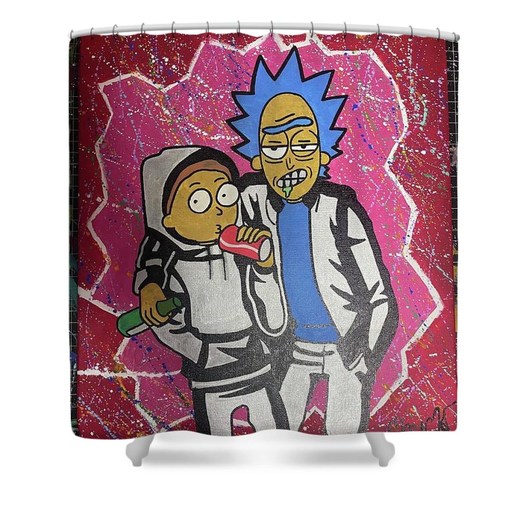 rick and morty charles crook - Anime Shower Curtain Shop