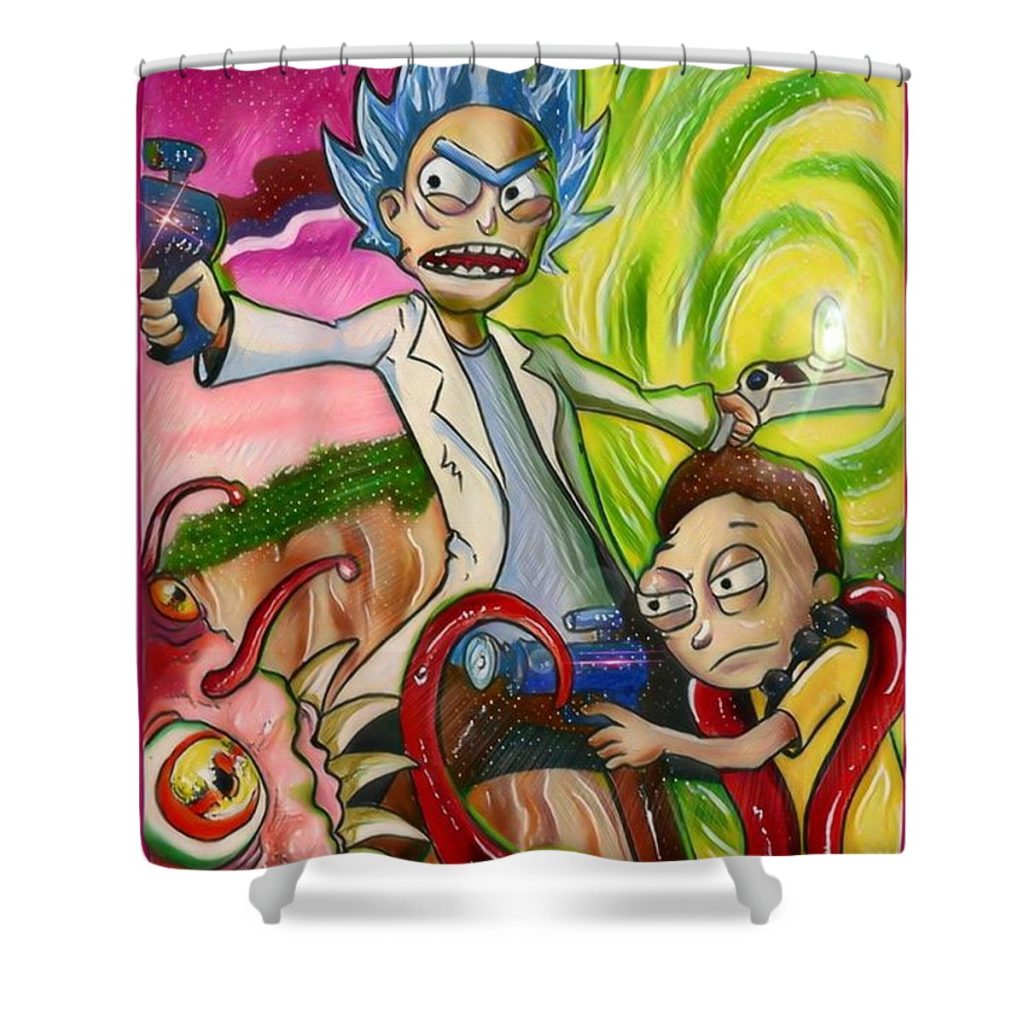 rick and morty luis padilla - Anime Shower Curtain Shop