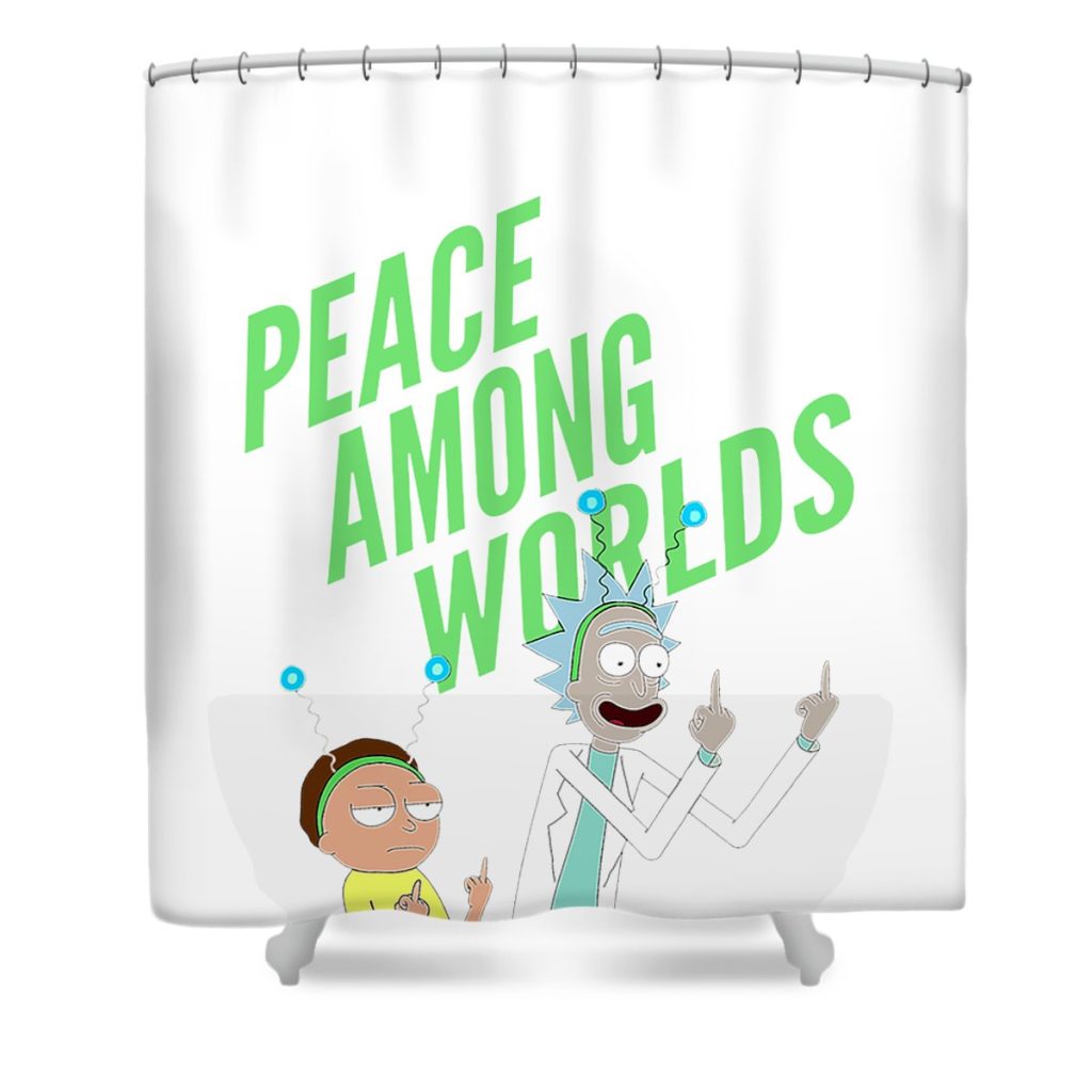 rick and morty peace among worlds portal carter briar transparent - Anime Shower Curtain Shop