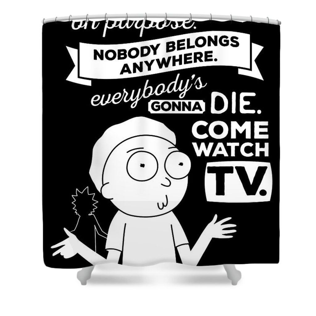 rick and morty schwifty wubba max thompson - Anime Shower Curtain Shop