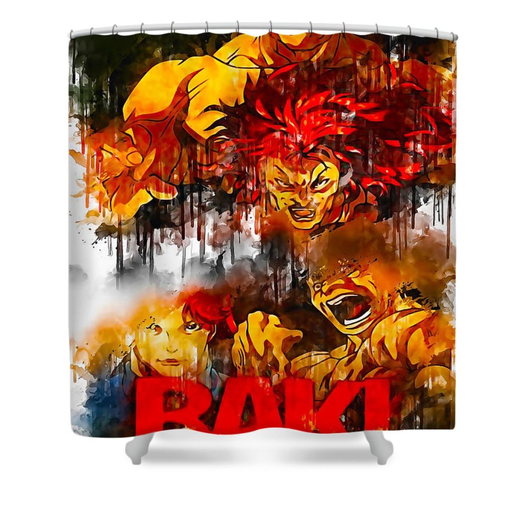 s03839 anime baki the grappler sherman barrows - Anime Shower Curtain Shop