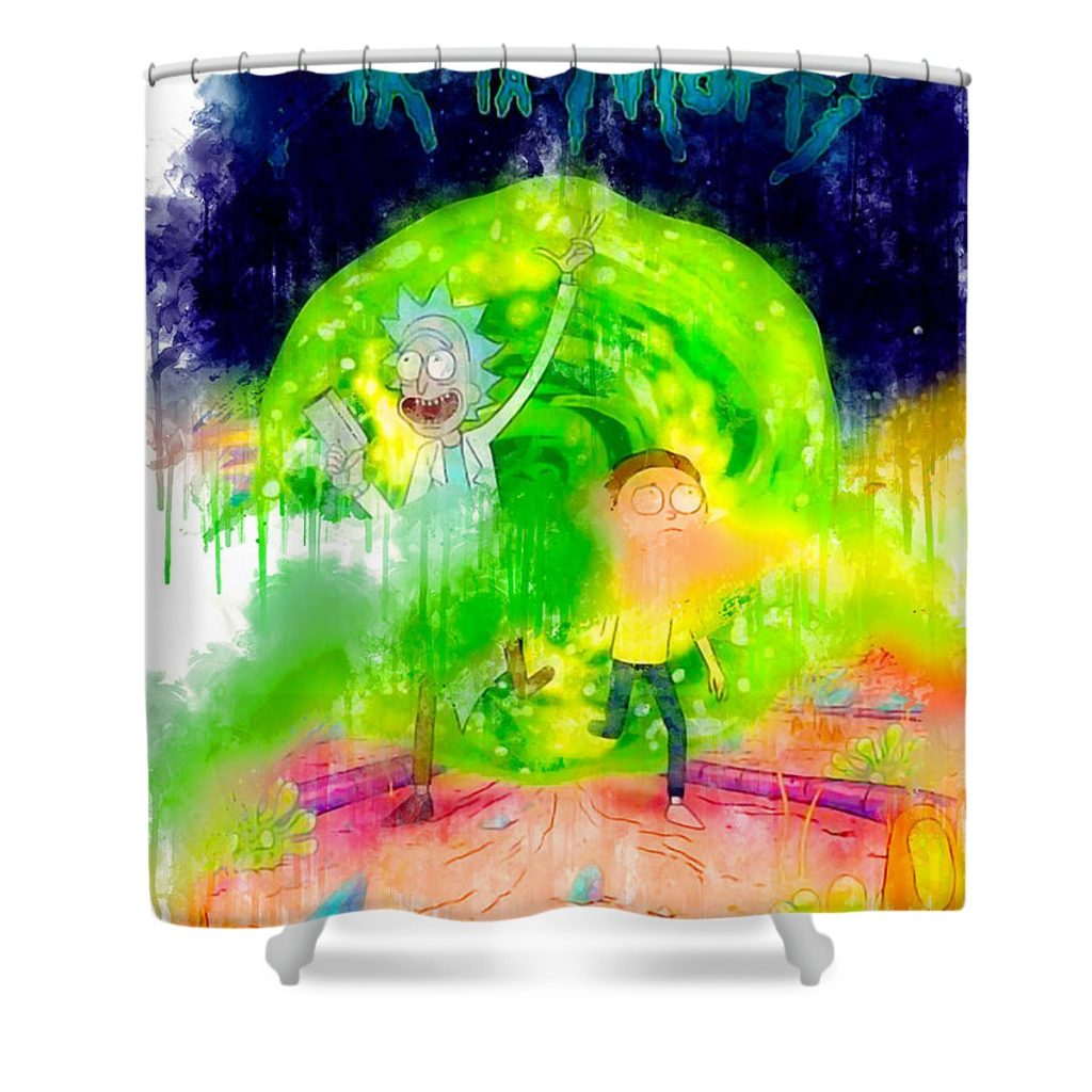 s04295 tv show rick and morty sherman barrows - Anime Shower Curtain Shop