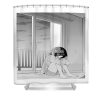 sad anime girl waifu material otaku manga aesthetic gift doki doki transparent - Anime Shower Curtain Shop