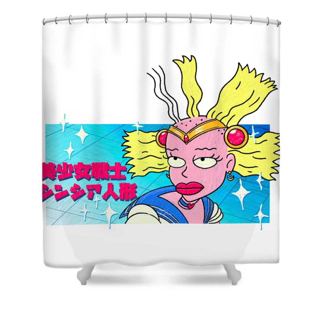 sailor cynthia doll phai bui transparent - Anime Shower Curtain Shop