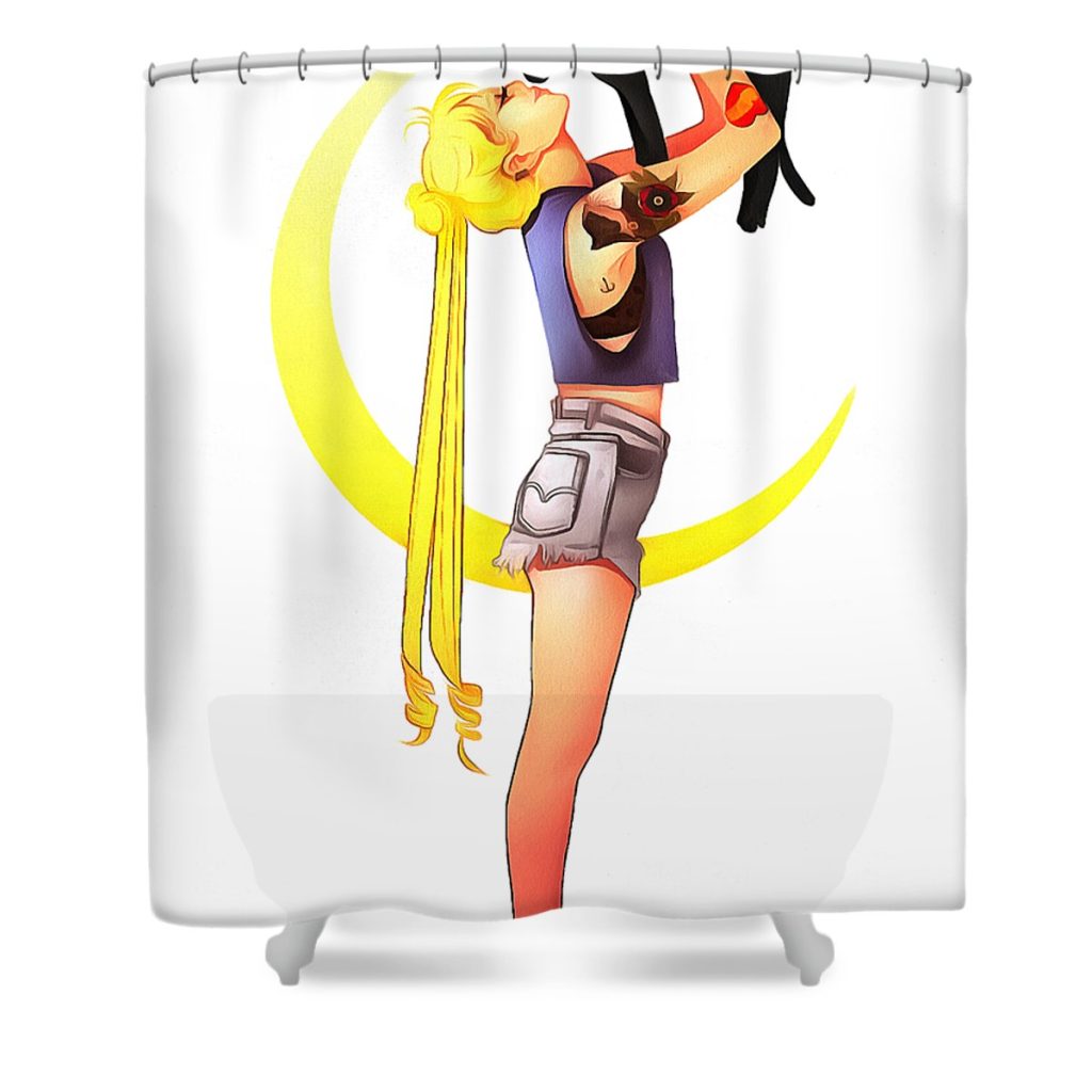 sailor moon sutina rani transparent - Anime Shower Curtain Shop