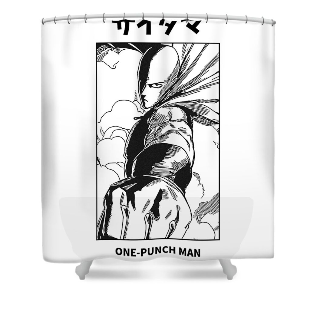 saitama one punch man kms byzet transparent - Anime Shower Curtain Shop