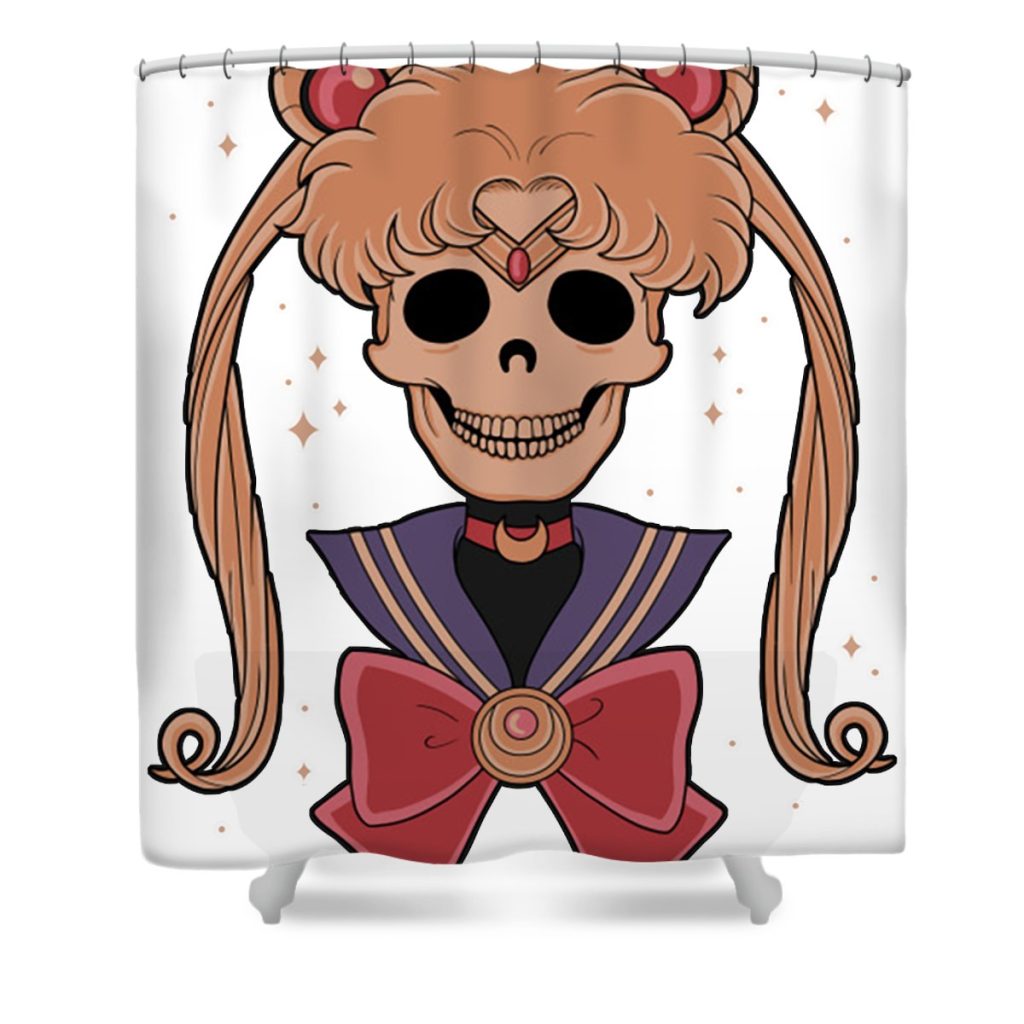 skull sailor moon line win transparent - Anime Shower Curtain Shop