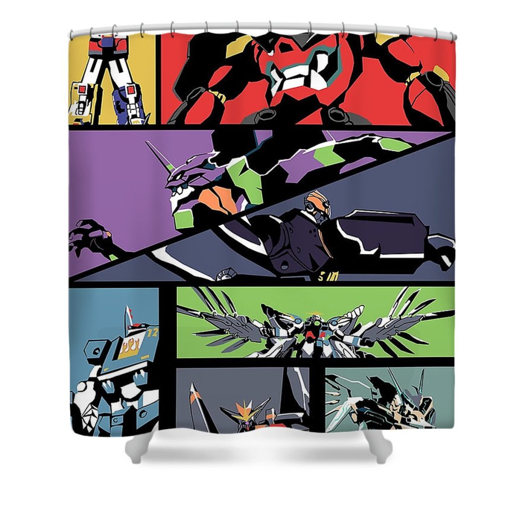 super robots trees wildeboer - Anime Shower Curtain Shop