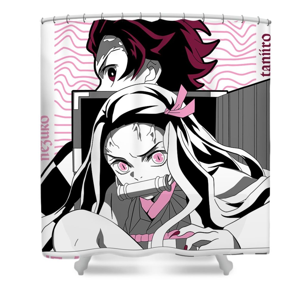 tanjiro and nezuko gab fernando transparent - Anime Shower Curtain Shop