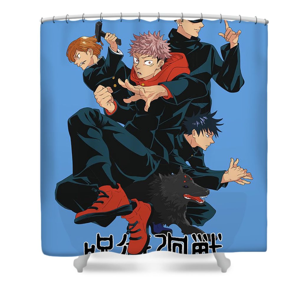 teamgojo jujutsu kaisen poster walsh - Anime Shower Curtain Shop