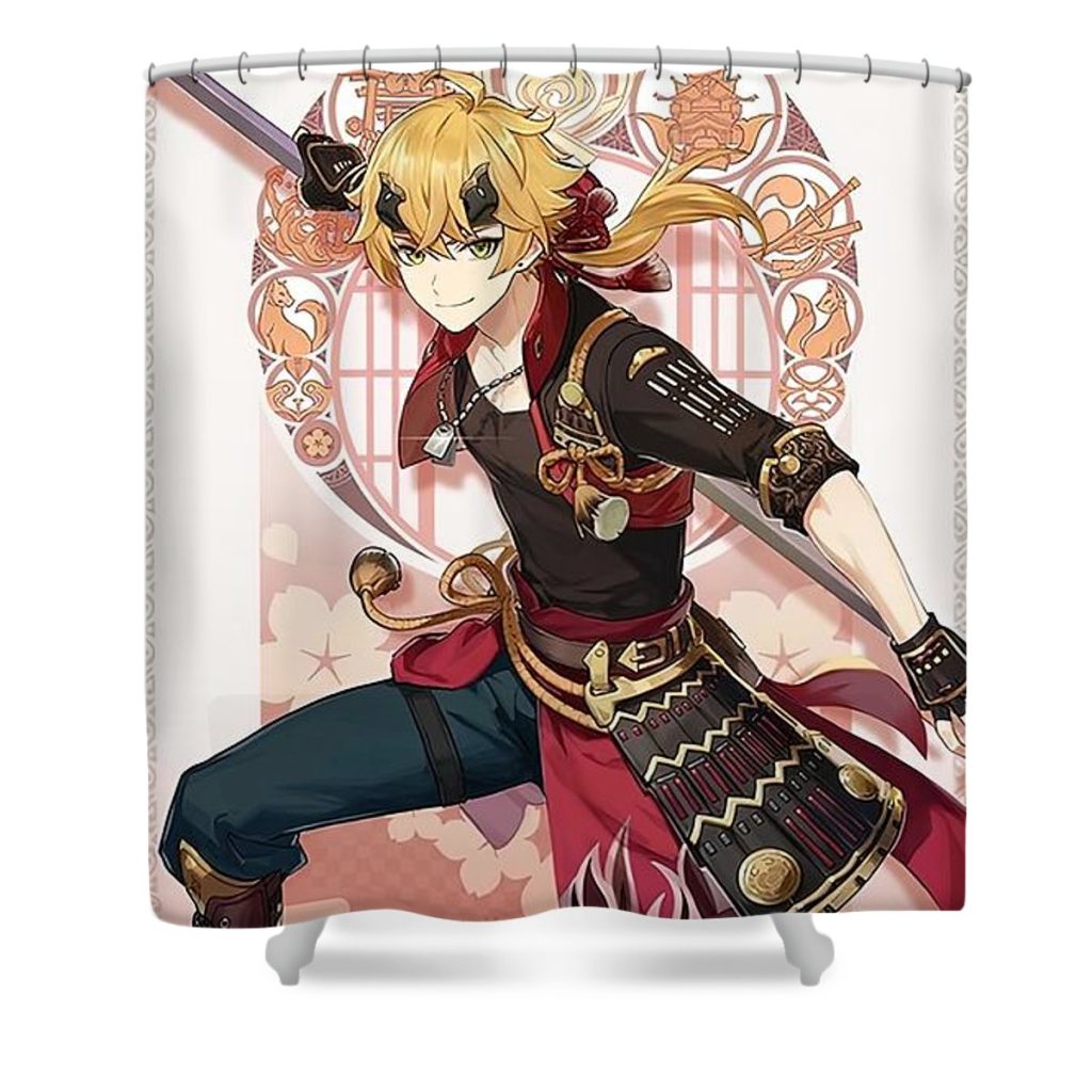 thoma card genshin impact mitchell stewart - Anime Shower Curtain Shop