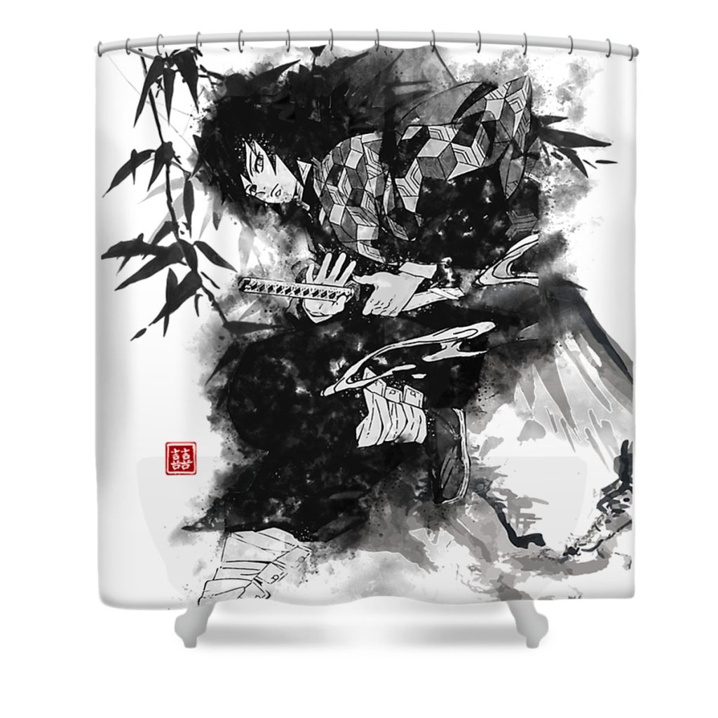 tomioka ink art cameron zimmer transparent - Anime Shower Curtain Shop