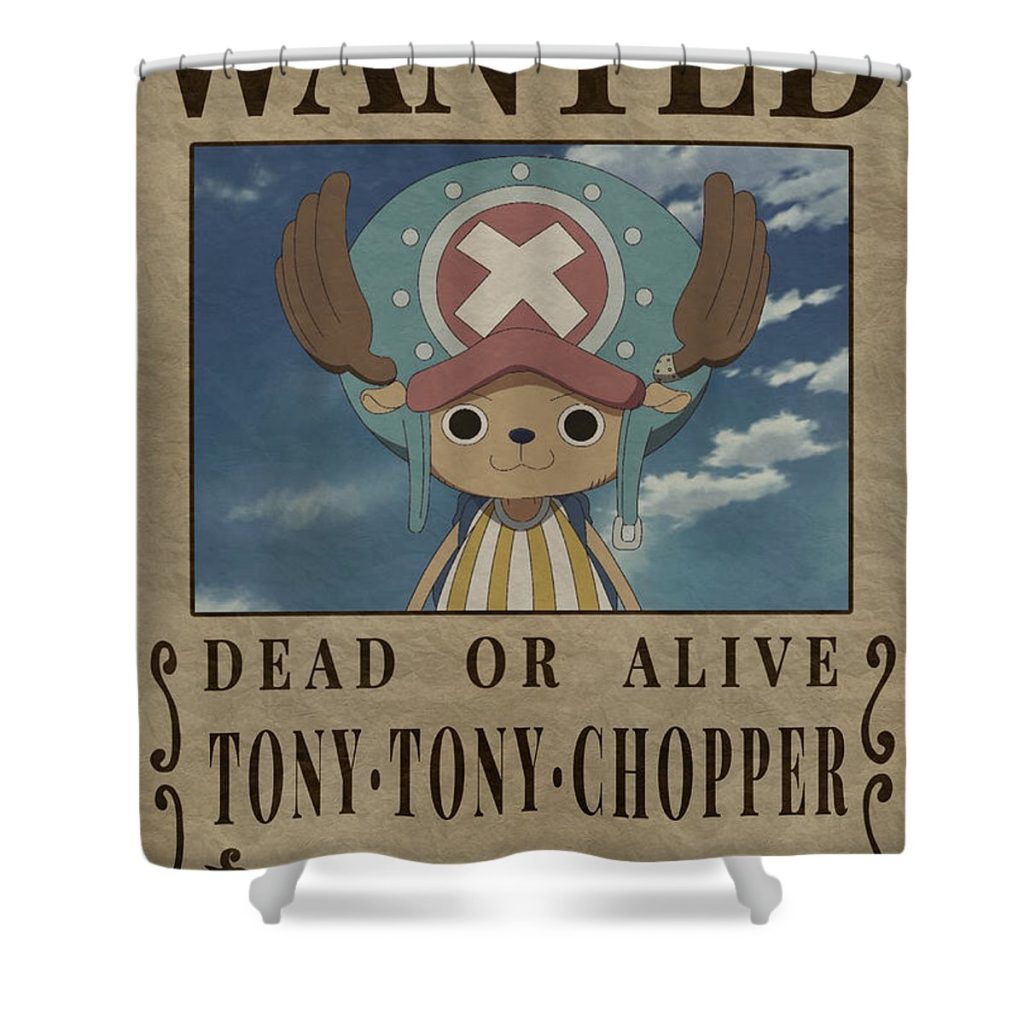 tony tony chopper one piece wanted poster anime one piece - Anime Shower Curtain Shop