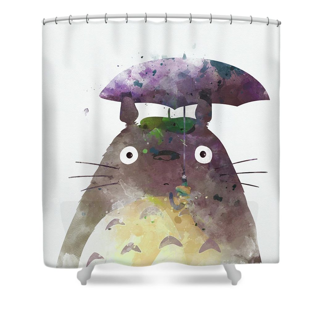 totoro my neighbour monn print - Anime Shower Curtain Shop